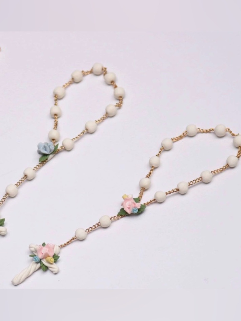 Simply Charming White and Pink Rosary